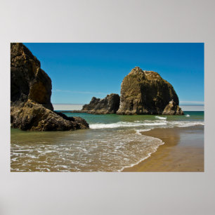 Póster Sea Stacks, baixa maré, Oceanside, Oregon, EUA