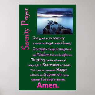 Poster Sea View The Serenity Prayer