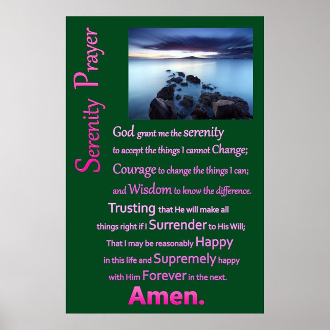 Poster Sea View The Serenity Prayer (Frente)