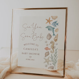 Poster Sea You em breve Chá de fraldas costeiro