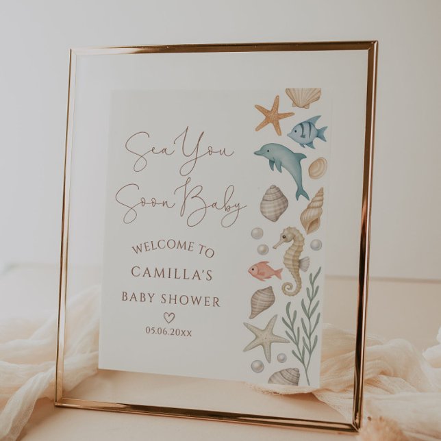 Poster Sea You em breve Chá de fraldas costeiro (Criador carregado)