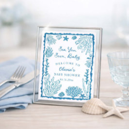 Poster Sea You Soon Baby Shower 