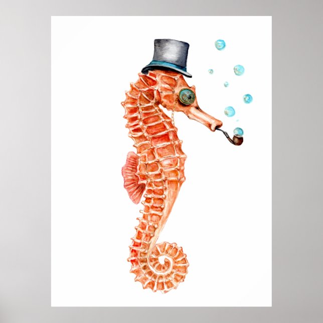 Poster Seacavalo Steampunk (Frente)