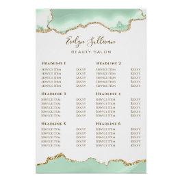 Póster Seafoam Green Agate Price List Glossy