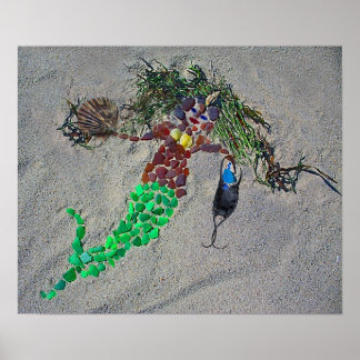 Poster SeaGlassMermaid11x14Wrap
