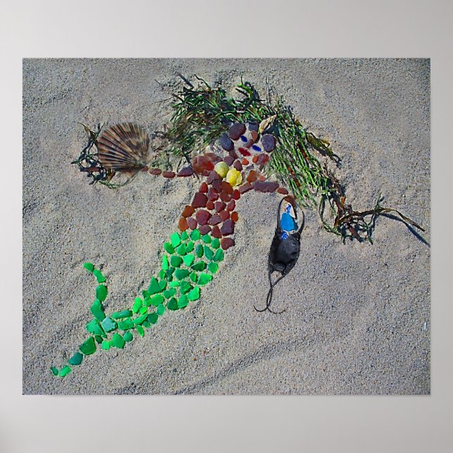 Poster SeaGlassMermaid11x14Wrap (Frente)