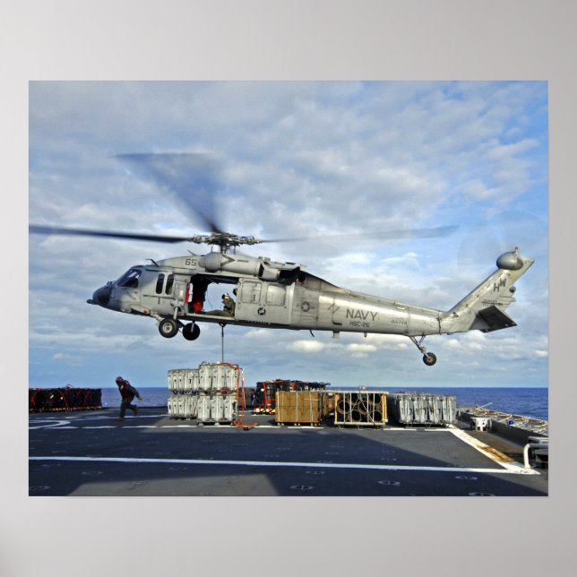 Poster Seahawk MH-60S prepara-se para entregar munições (Frente)