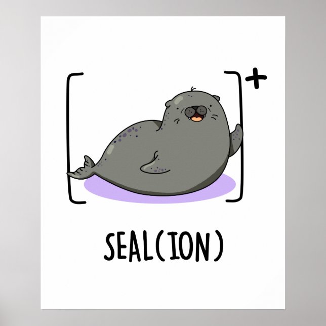 Poster Seal Ion Funny Sea Lion Pun (Frente)