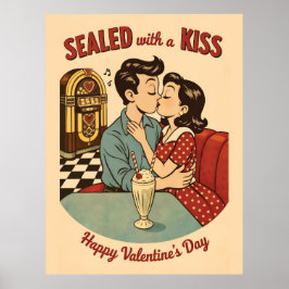 Poster Sealed with a Kiss Retro 50s Jukebox 