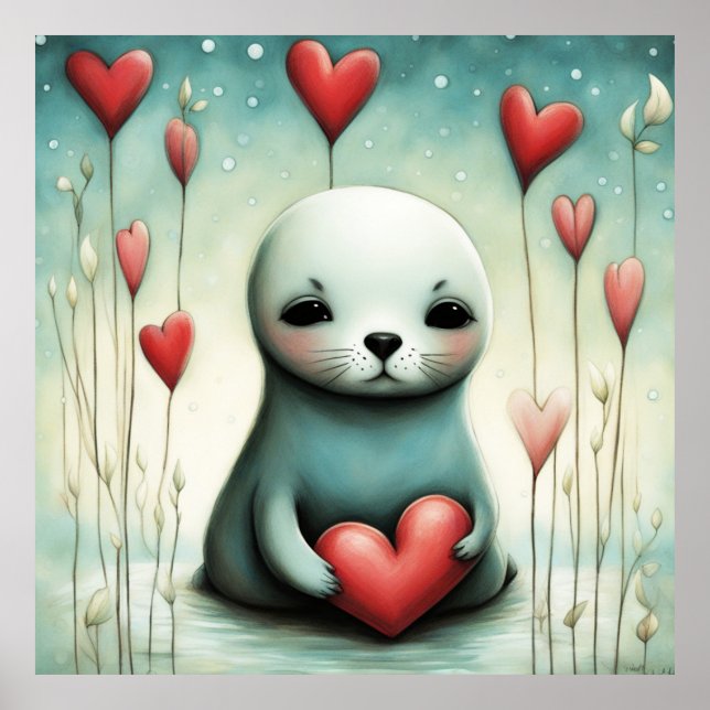 Poster Sealion Love 1 (Frente)
