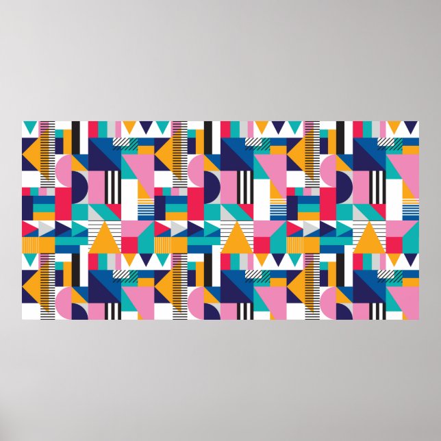 Poster Seamless geometric pattern in modern abstract styl (Frente)