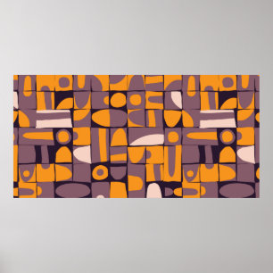 Poster Seamless pattern design with sloppy geometric shap