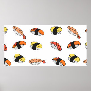 Poster seamless pattern of Sushi