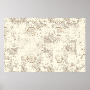 Poster Seamless vintage pattern with an effect of attriti