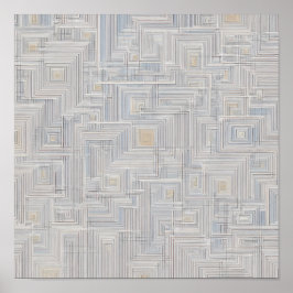 Poster Seamless White Luminous Net Fabric Pattern