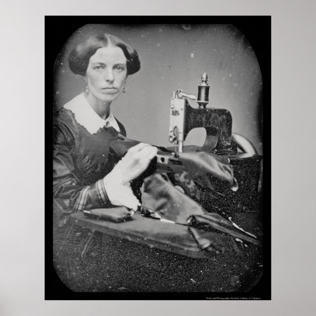 Poster Seamstress Working Daguerreotype 1853 (Frente)