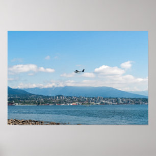 Poster Seaplane decolando a baía de Vancouver