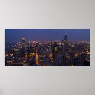 Póster Sears Tower panorâmico