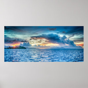 Poster Seascape de fala das nuvens