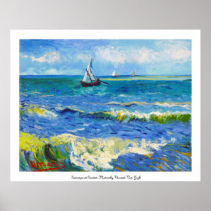 Póster Seascape em Saintes-Maries Vincent van Gogh