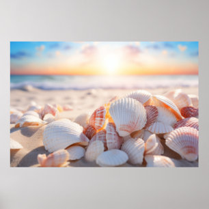 Poster Seashell Beach Nature Serene Tranquil