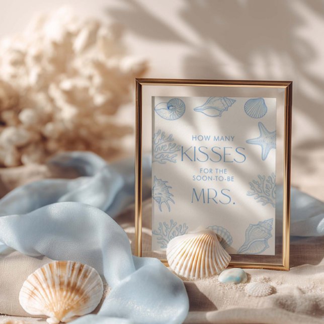 Poster  Seashells Bridal Shower How Many Kisses (Criador carregado)