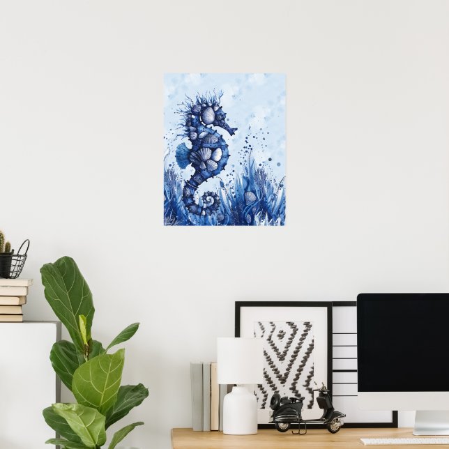 Poster Seashells Seahorse (Escritório em casa)