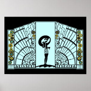 Póster Seaside Deco - Aqua & Yellow - Print/Poster