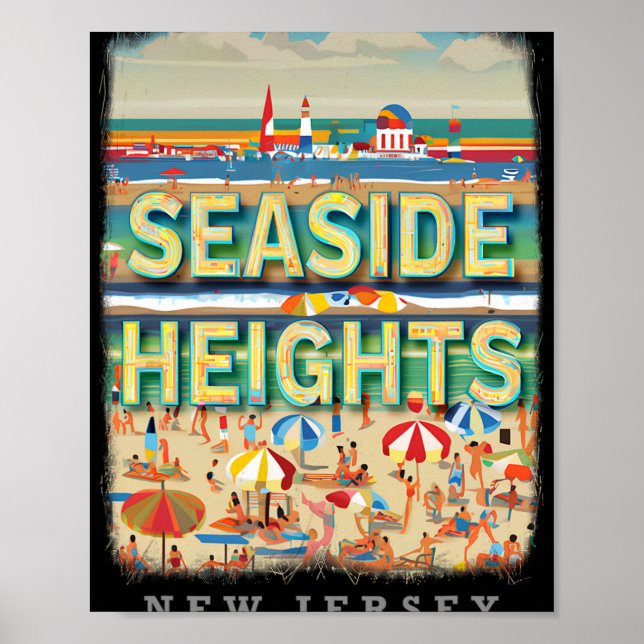 Poster Seaside Heights New Jersey Nj Beachside Bliss Sd26 (Frente)