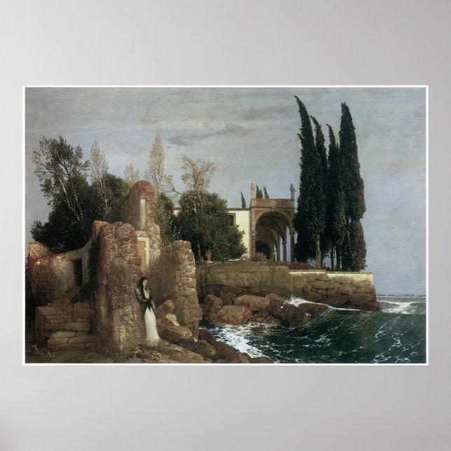 Póster Seaside Villa, Arnold Bocklin 1878 (Frente)