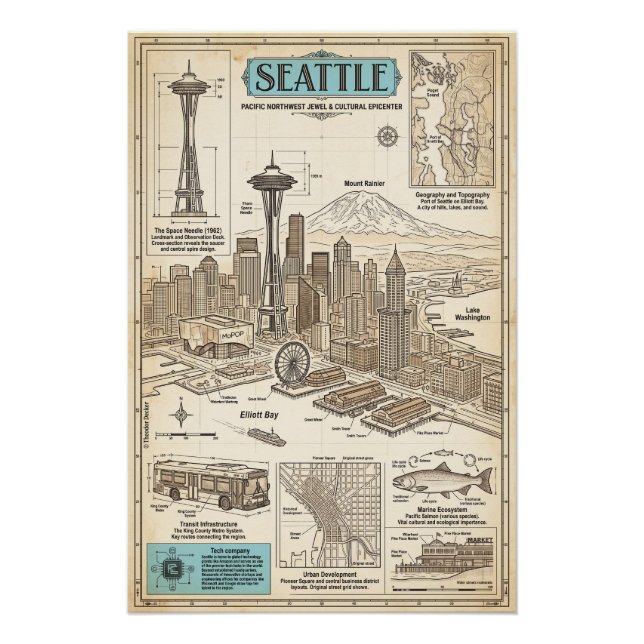 Póster Seattle  (Frente)