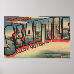 Póster Seattle, cenas 2 da letra de WashingtonLarge