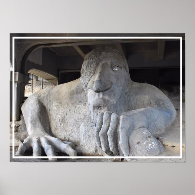 Póster Seattle Fremont Troll (vários tamanhos) (Frente)