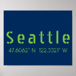 Poster Seattle Longitude Latitude Team Cores