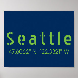 Poster Seattle Longitude Latitude Team Cores
