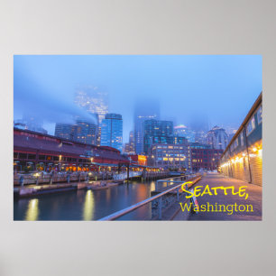 Poster Seattle no Foggy Morning