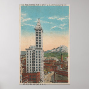 Poster Seattle, opinião da torre de WASmith & Monte