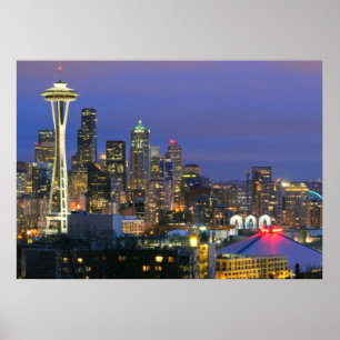 Poster Seattle visto do parque do Kerry na rainha Anne