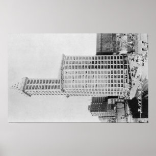 Póster Seattle, WA - construção da torre de Smith