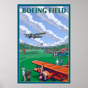 Poster Seattle, Washington - Campo Boeing