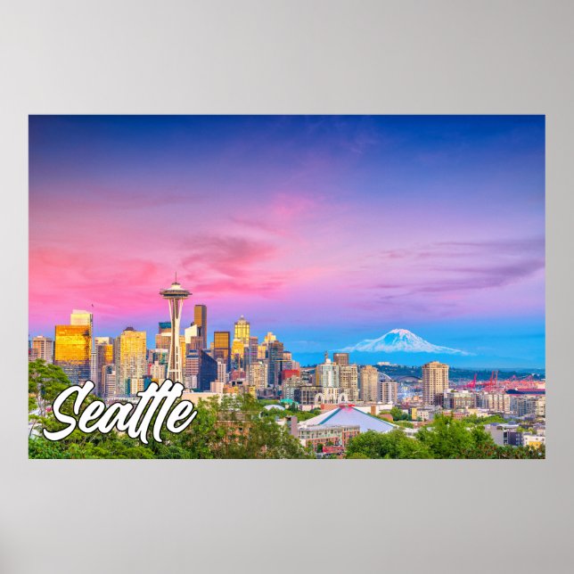 Poster Seattle, Washington, EUA (Frente)