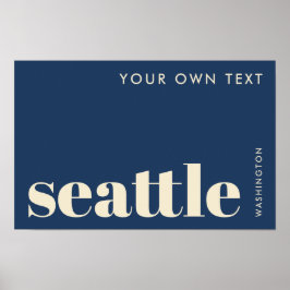 Poster Seattle Washington moderno tipográfico rosa 