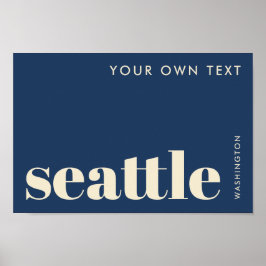 Poster Seattle Washington moderno tipográfico rosa
