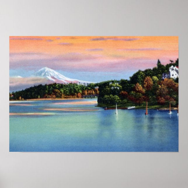 Póster Seattle Washington Monte Rainier (Frente)