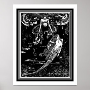 Poster "Seawitch & Mermaid" Harry Clarke Nouveau Impressã