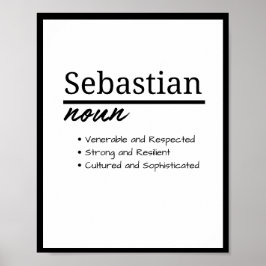 Poster Sebastian, Boy Personalised Name Definition