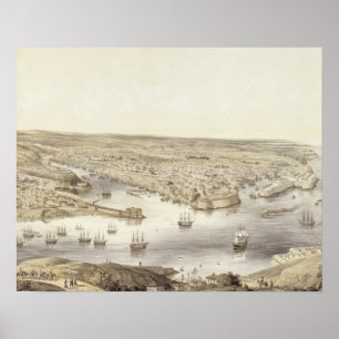 Póster Sebastopol em toda sua glória, 1848, gravado em o