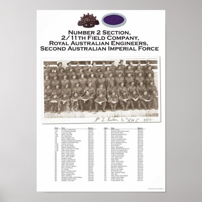 Poster Seção 2, Empresa de campo 2/11, retrato de unidade (Frente)