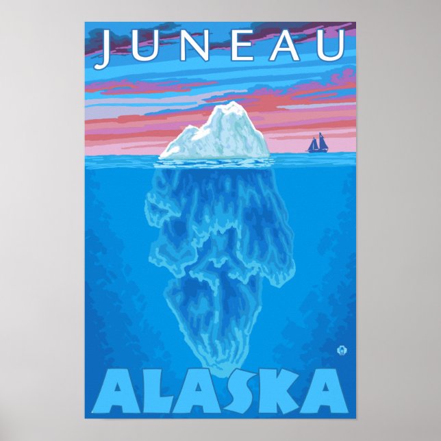 Poster Seção Cruzada de Iceberg - Juneau, Alasca (Frente)