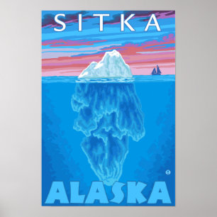 Póster Seção Cruzada de Iceberg - Sitka, Alasca